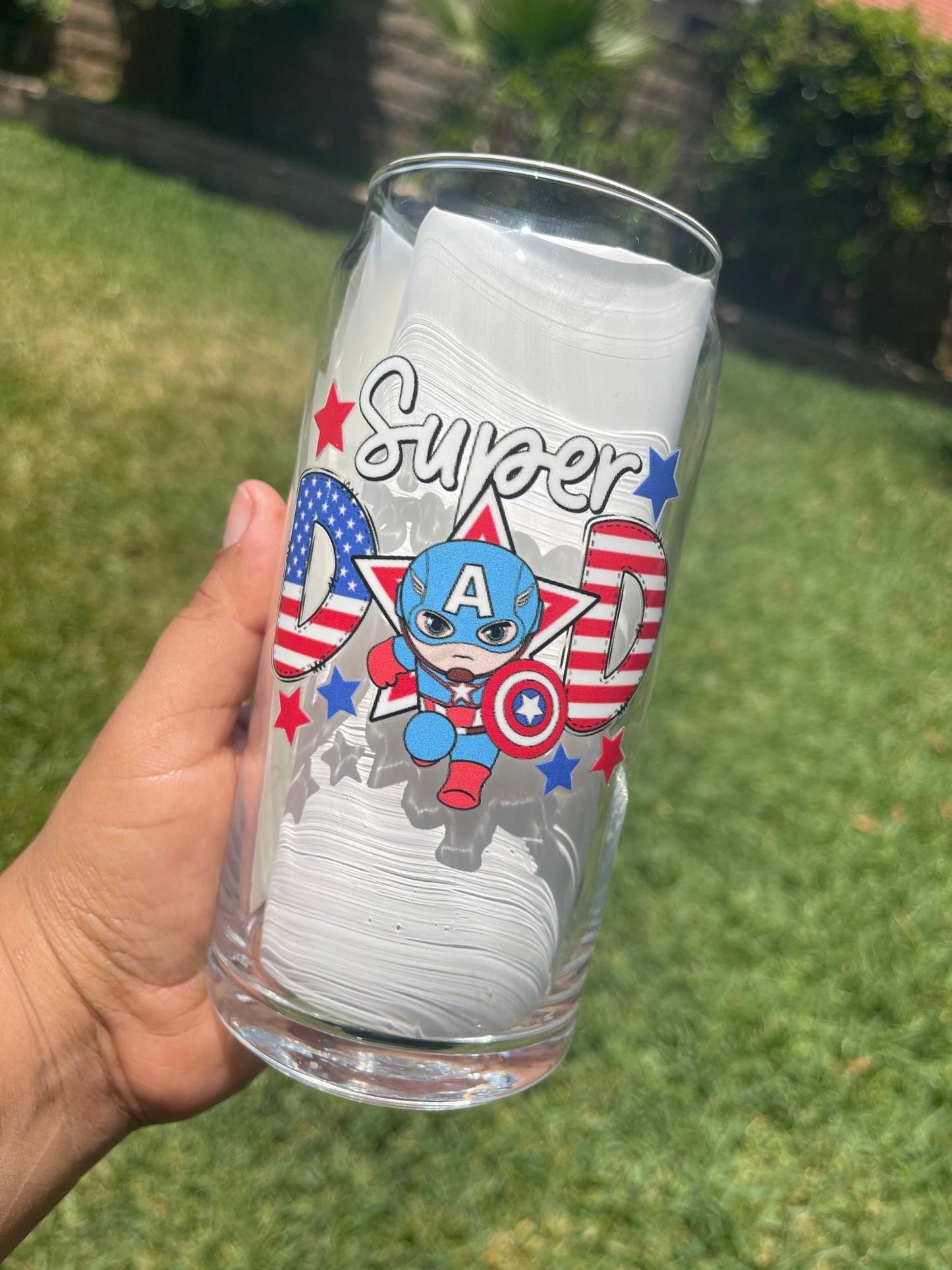 Super Dad Glass Can Cup