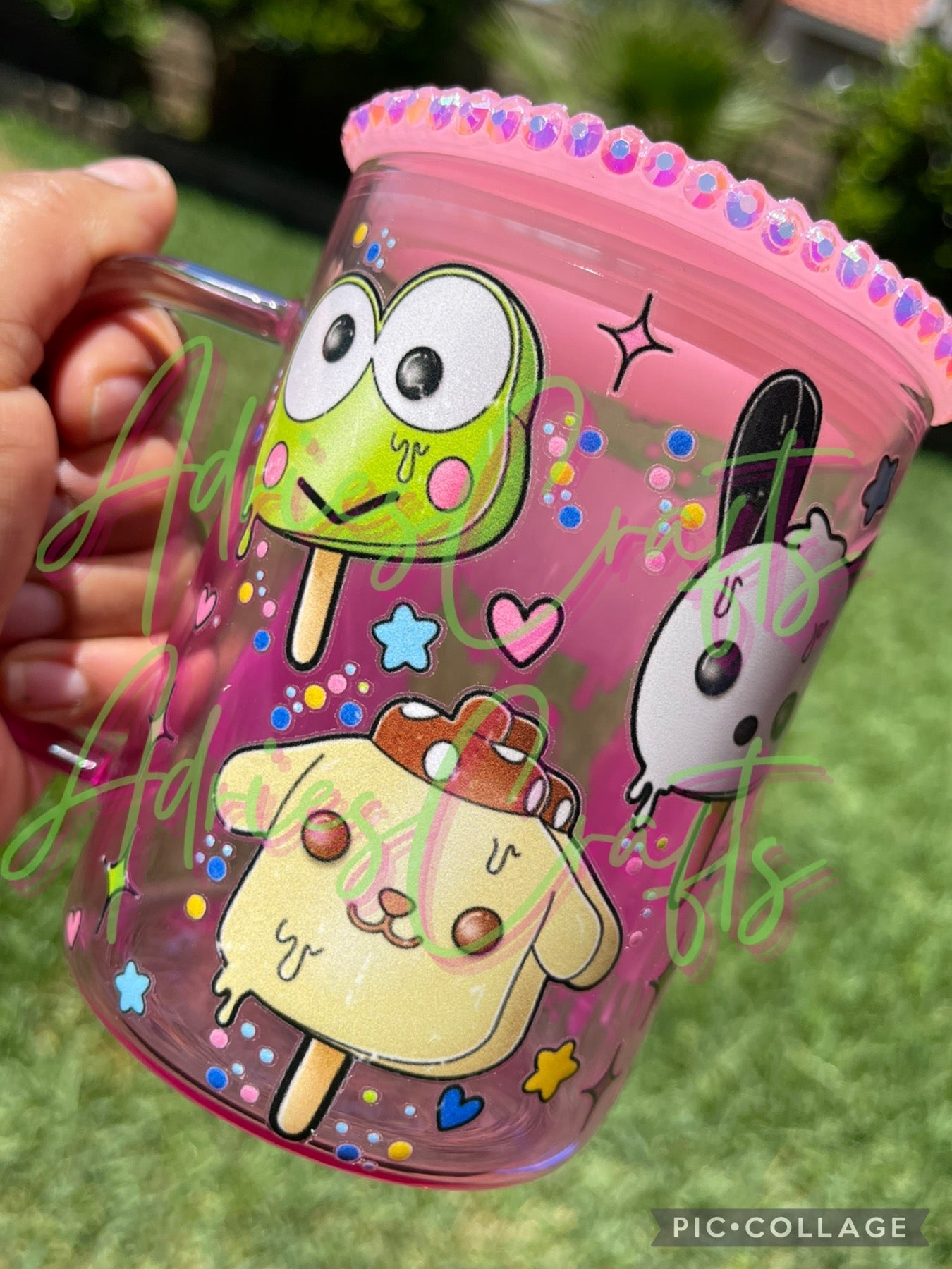 90's Character Ombre Jelly GLASS Mug